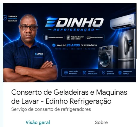 Cartão do perfil Edinho Refrigeração no Google